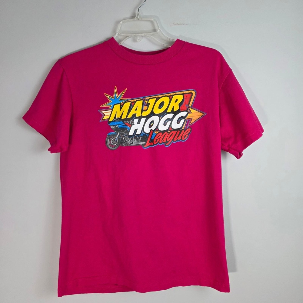 Shaka Wear T-Shirt Pink Major Hogg League Motorcycle Graphic Bagger Size M